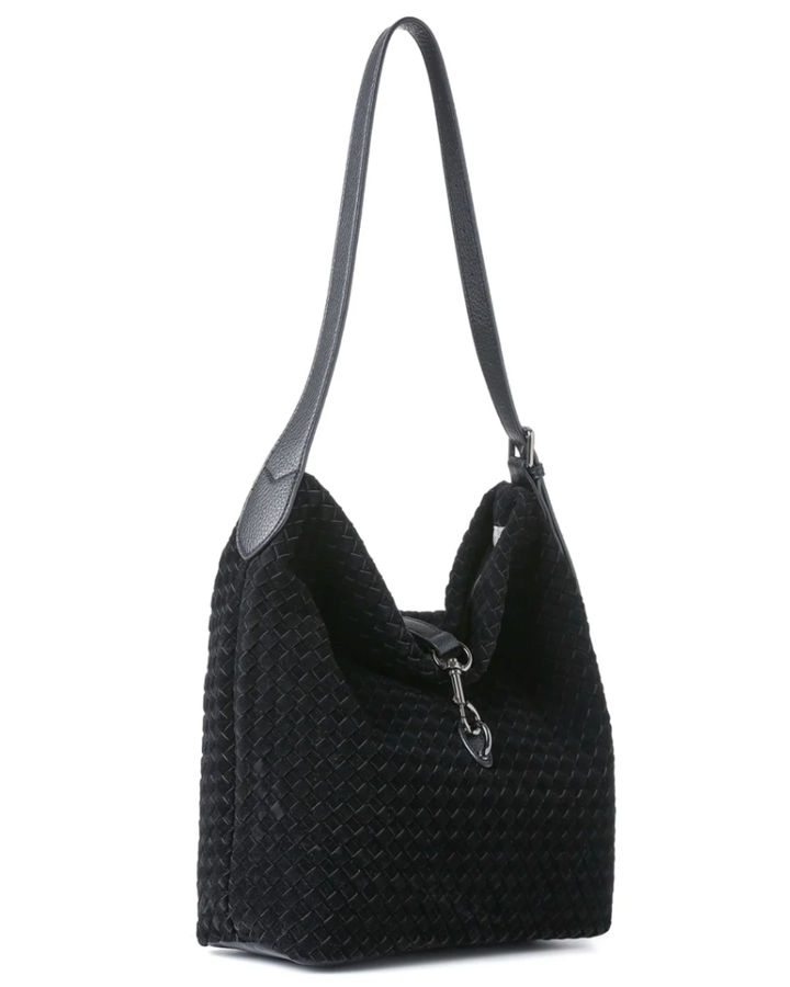 Sandy Woven Black Shoulder Bag