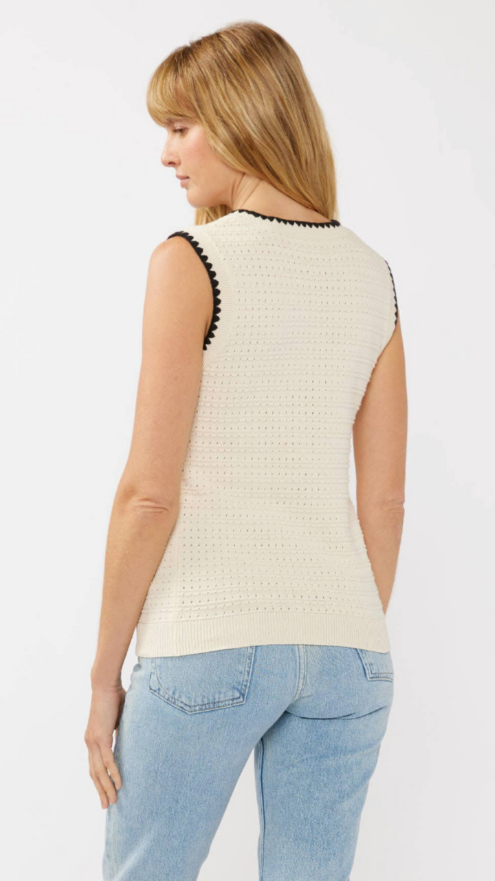 Chain Link Crewneck Tank Sweater Top