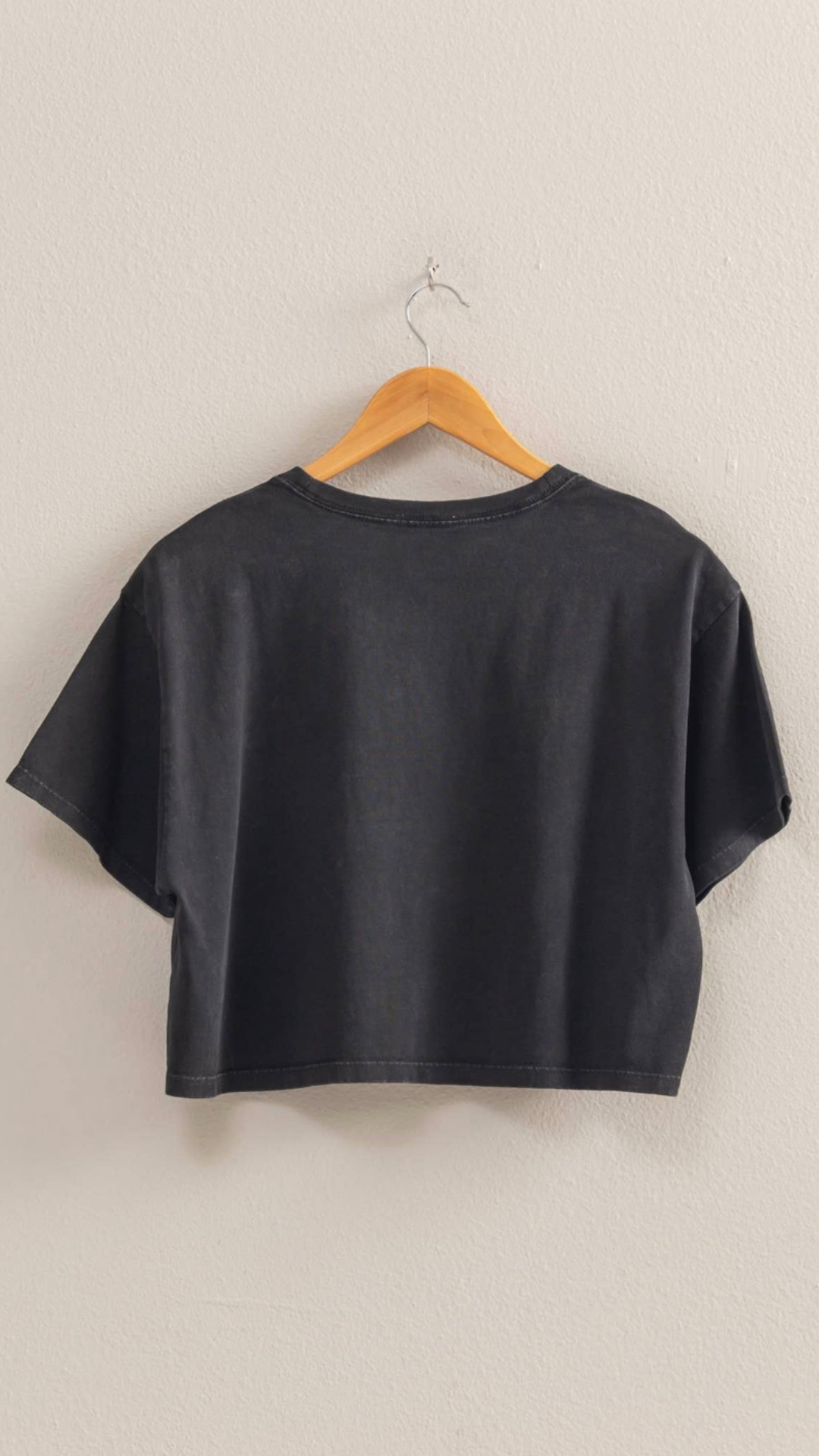 Black Washed Cropped Tee