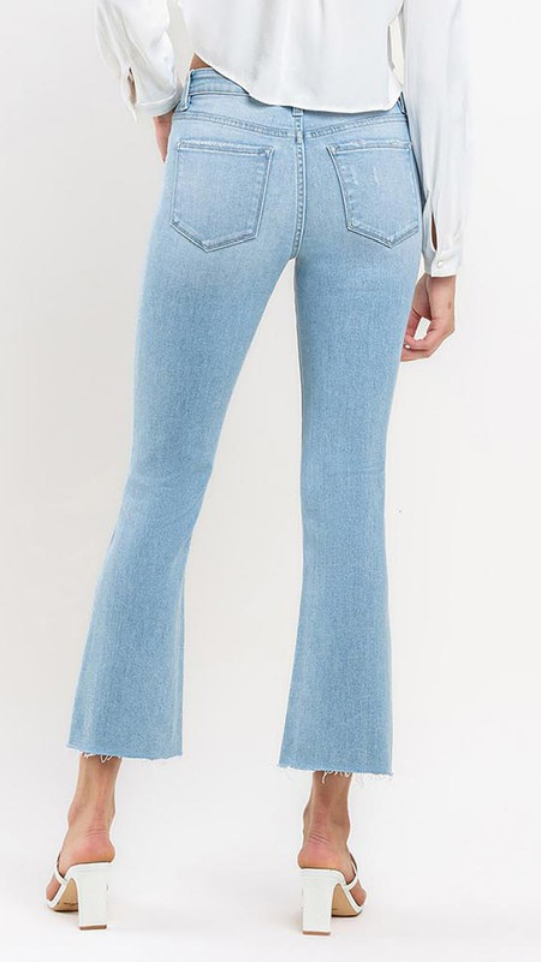 Light Wash Mid Rise Ankle Bootcut Jeans