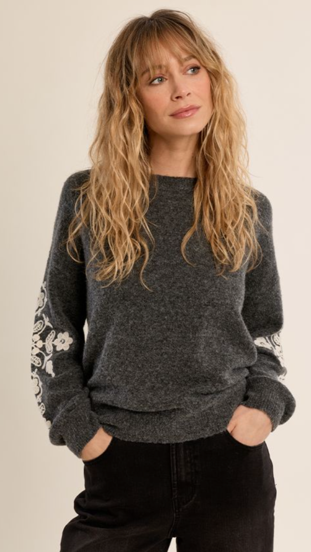 Floral Lace Detail Sweater