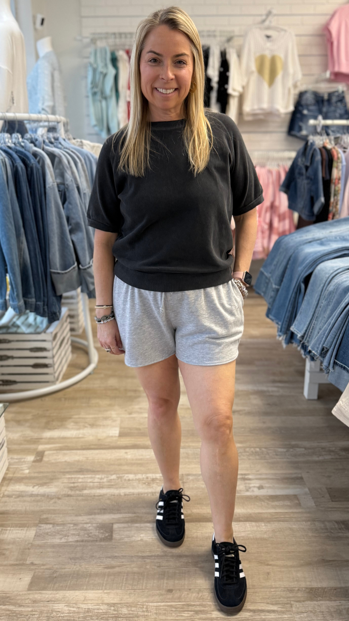 Heather Gray Drawstring Shorts