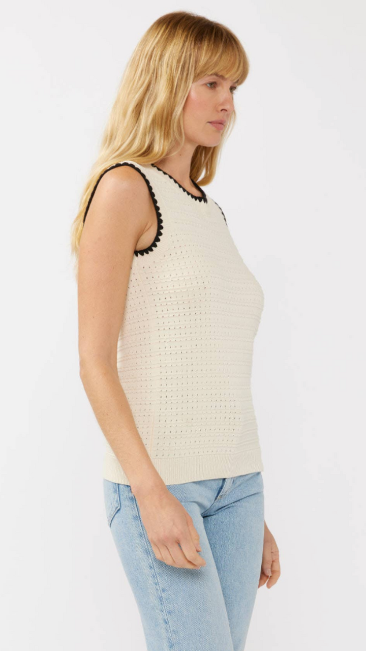 Chain Link Crewneck Tank Sweater Top
