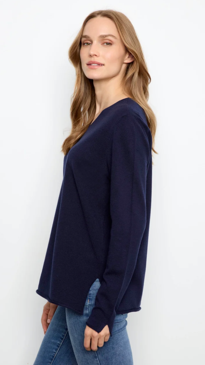 Soft Navy V Neck Sweater