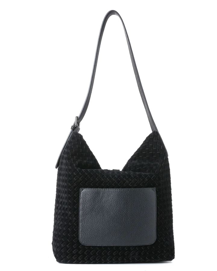 Sandy Woven Black Shoulder Bag