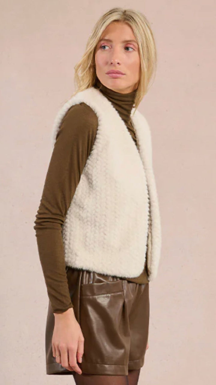 Off White Fur Vest