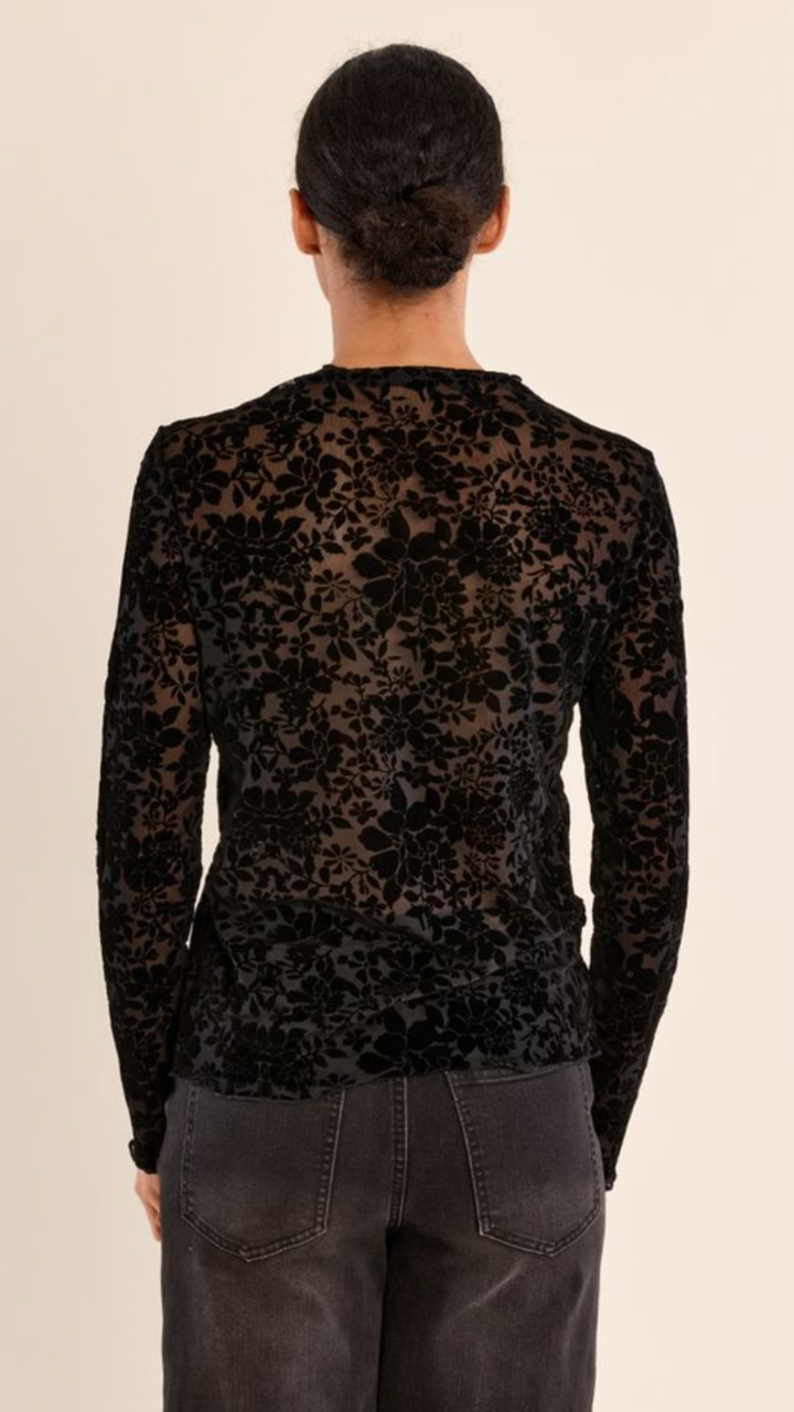 Black Floral Lace Velvet Undersweater