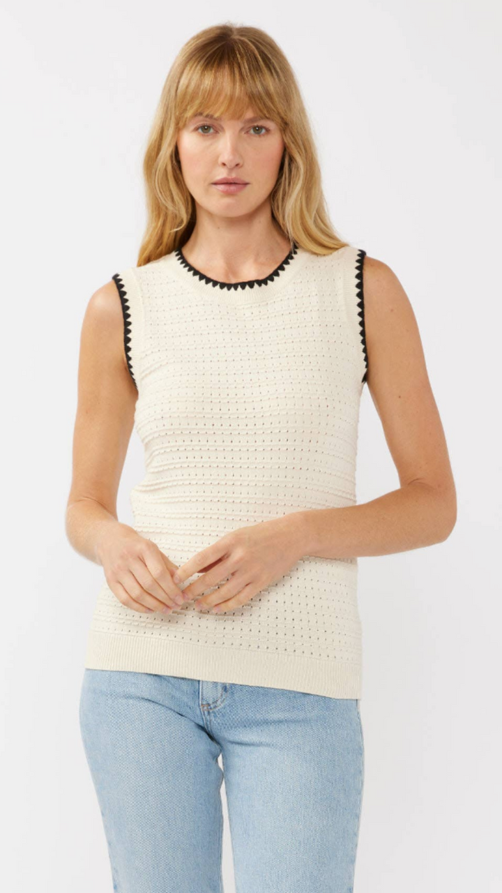 Chain Link Crewneck Tank Sweater Top