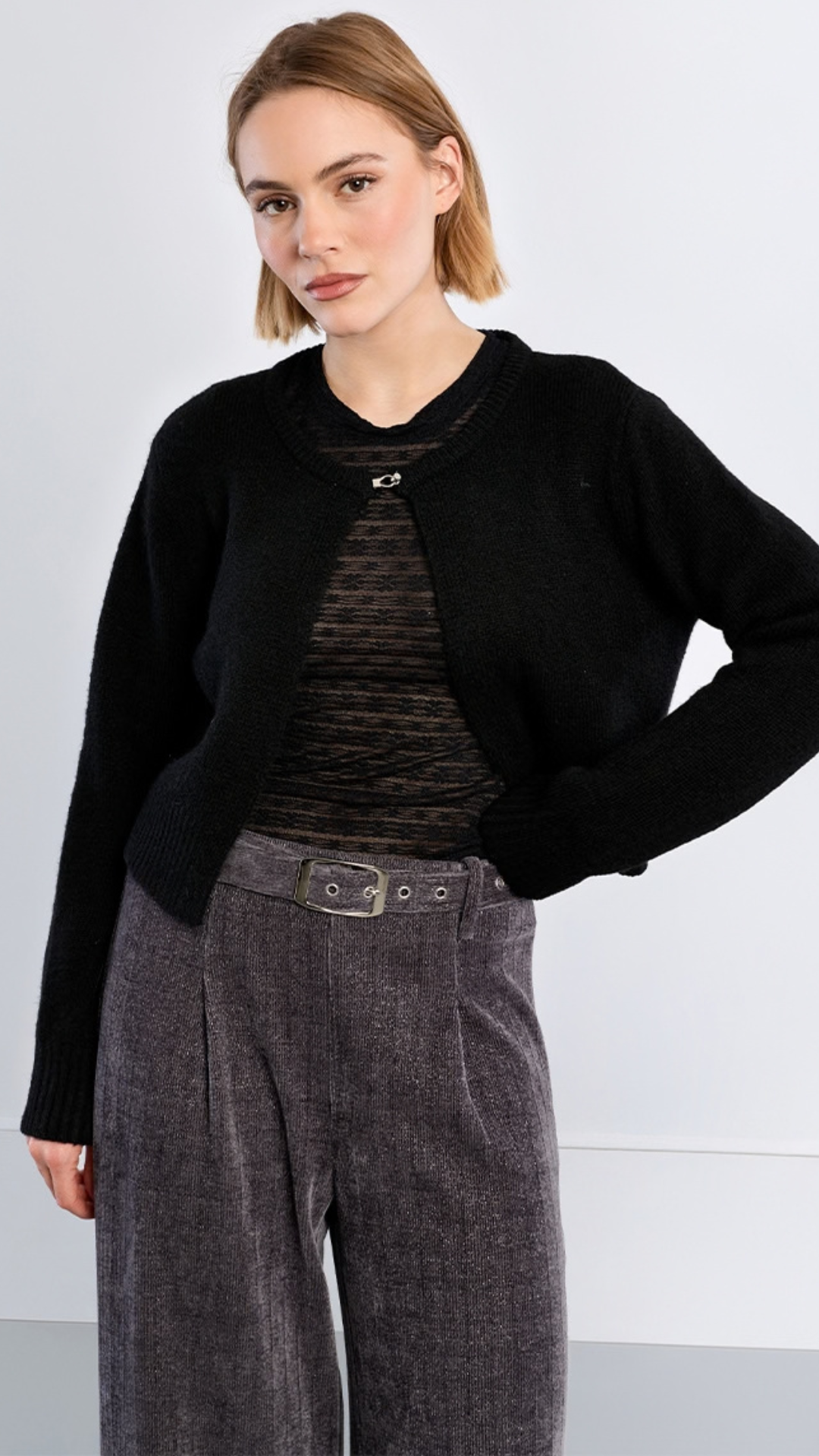 One Button Sweater Cardigan