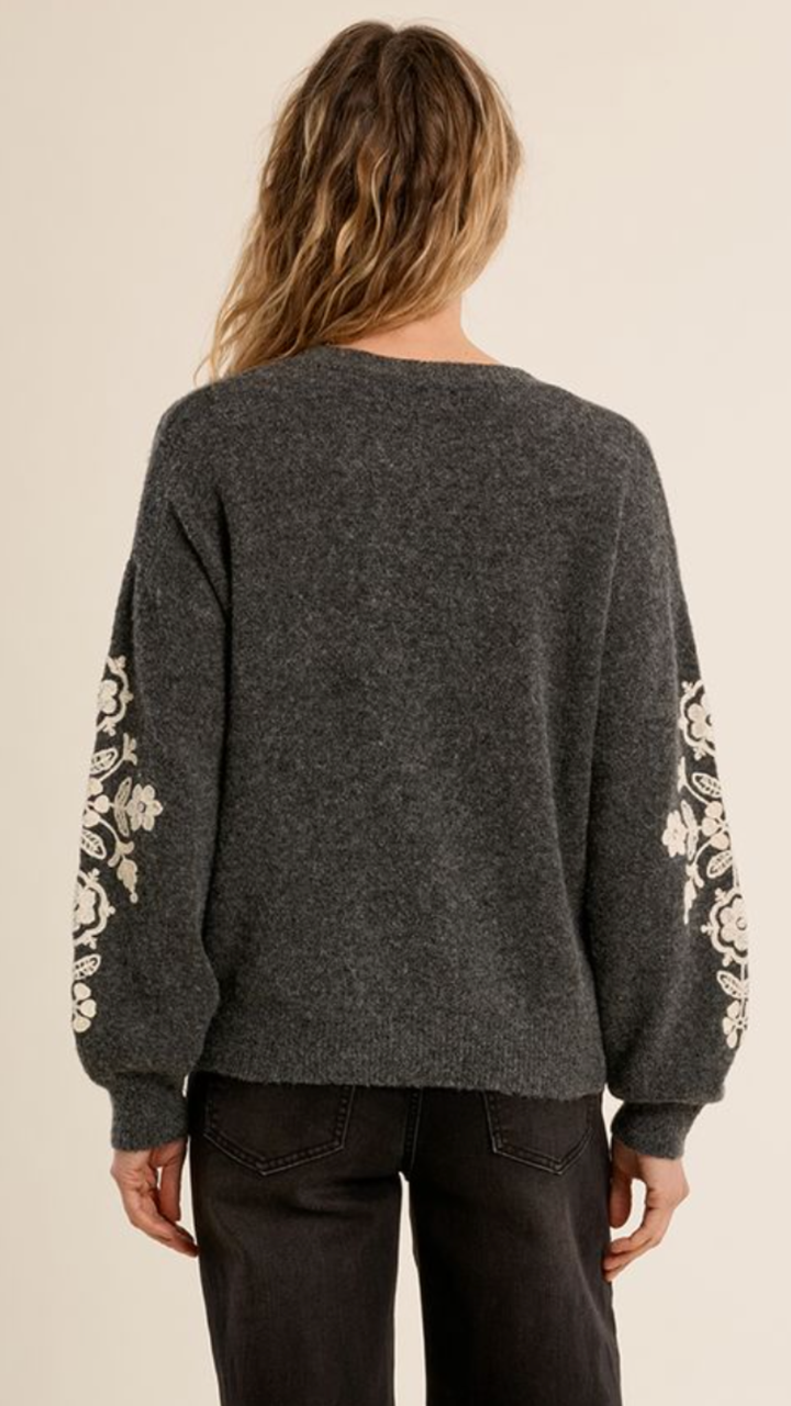 Floral Lace Detail Sweater