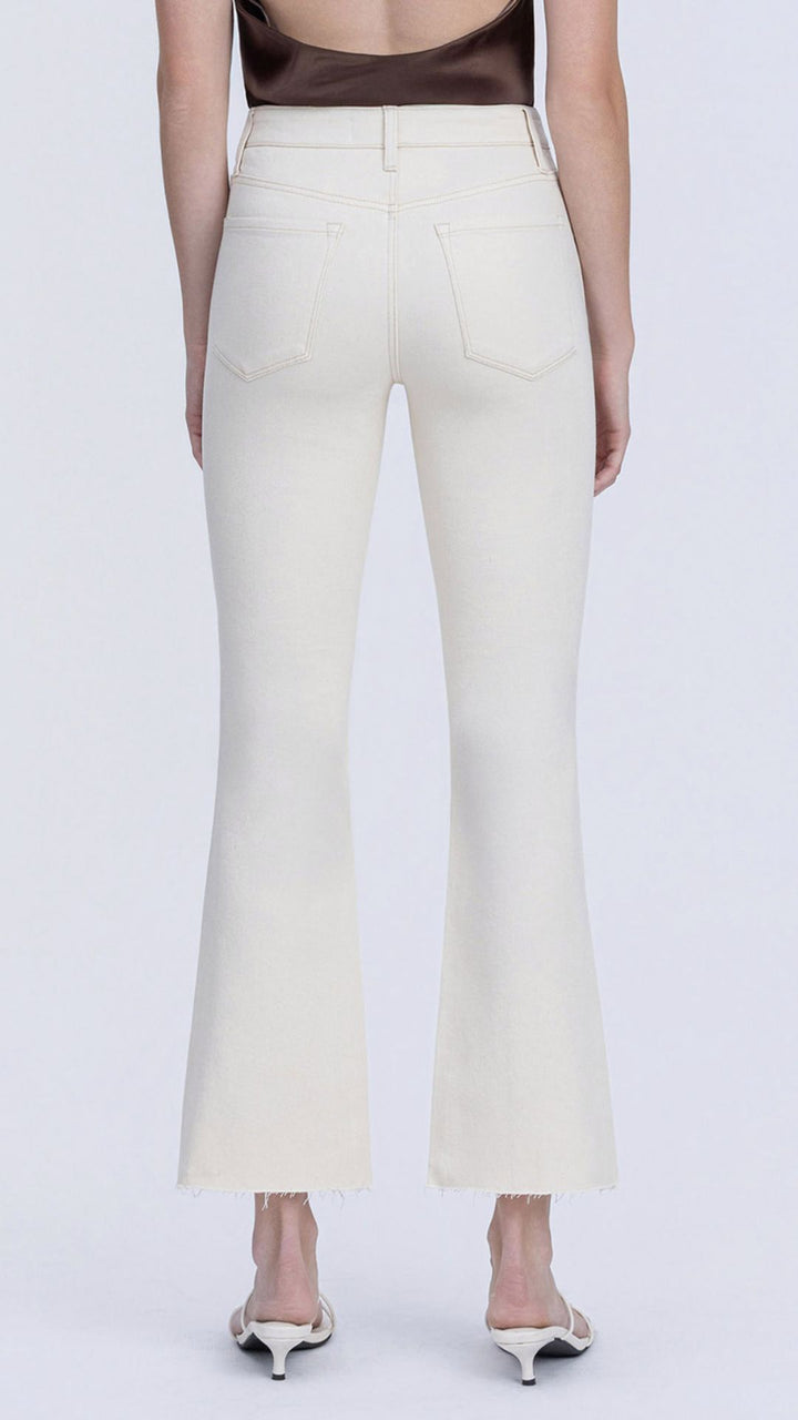 High Rise Natural Seam Speckled Detail Bootcut Jeans