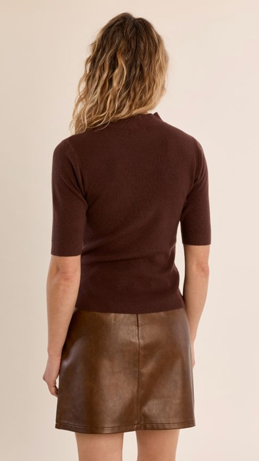 Chocolate Quarter Sleeve Sweater Top