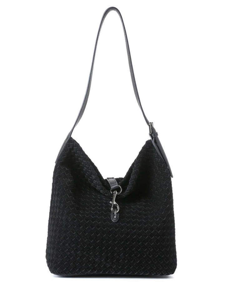 Sandy Woven Black Shoulder Bag
