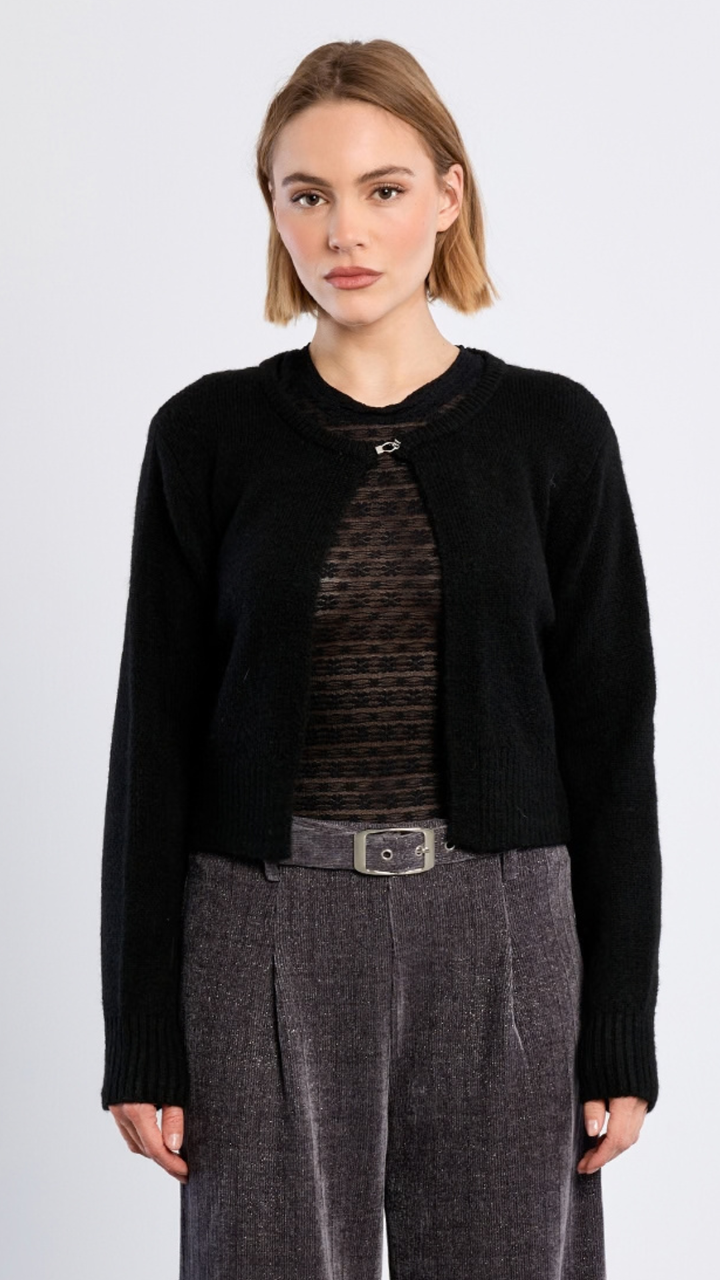 One Button Sweater Cardigan
