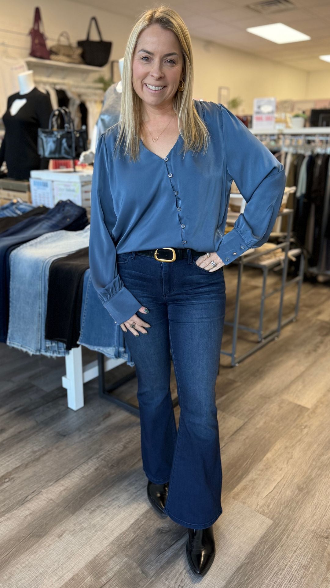 Mid Rise Dark Wash Better Butter Flare Jeans