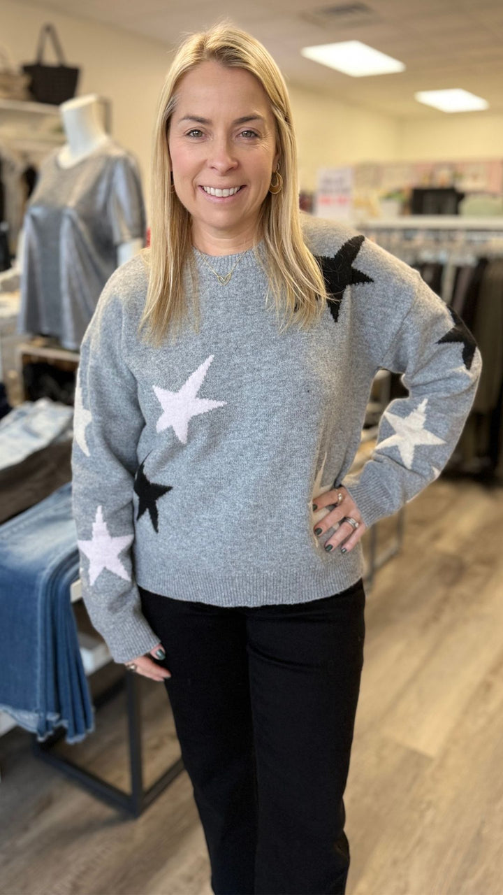 Star Pattern Knit Sweater