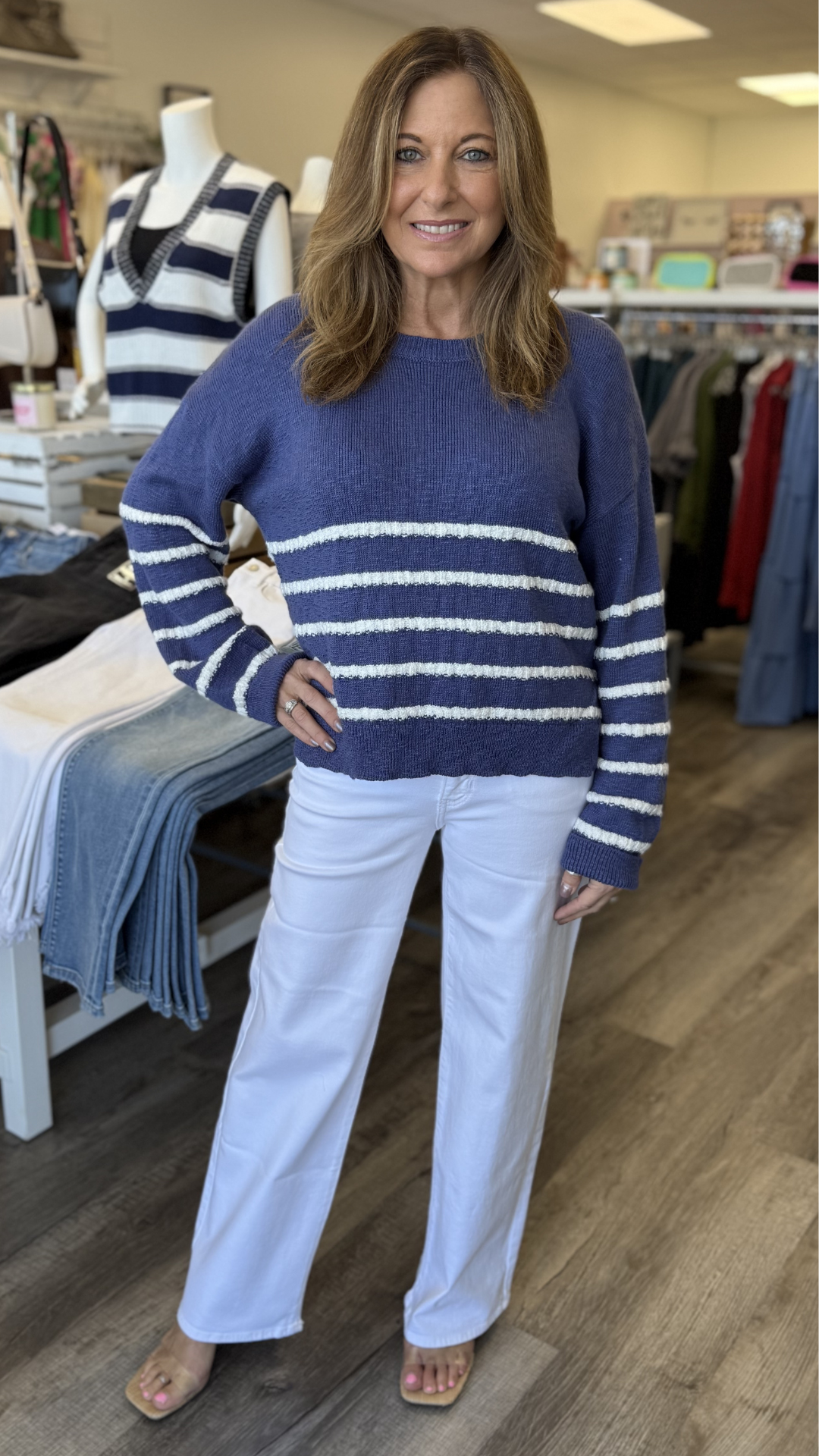Navy Striped Saylor Knit Sweater