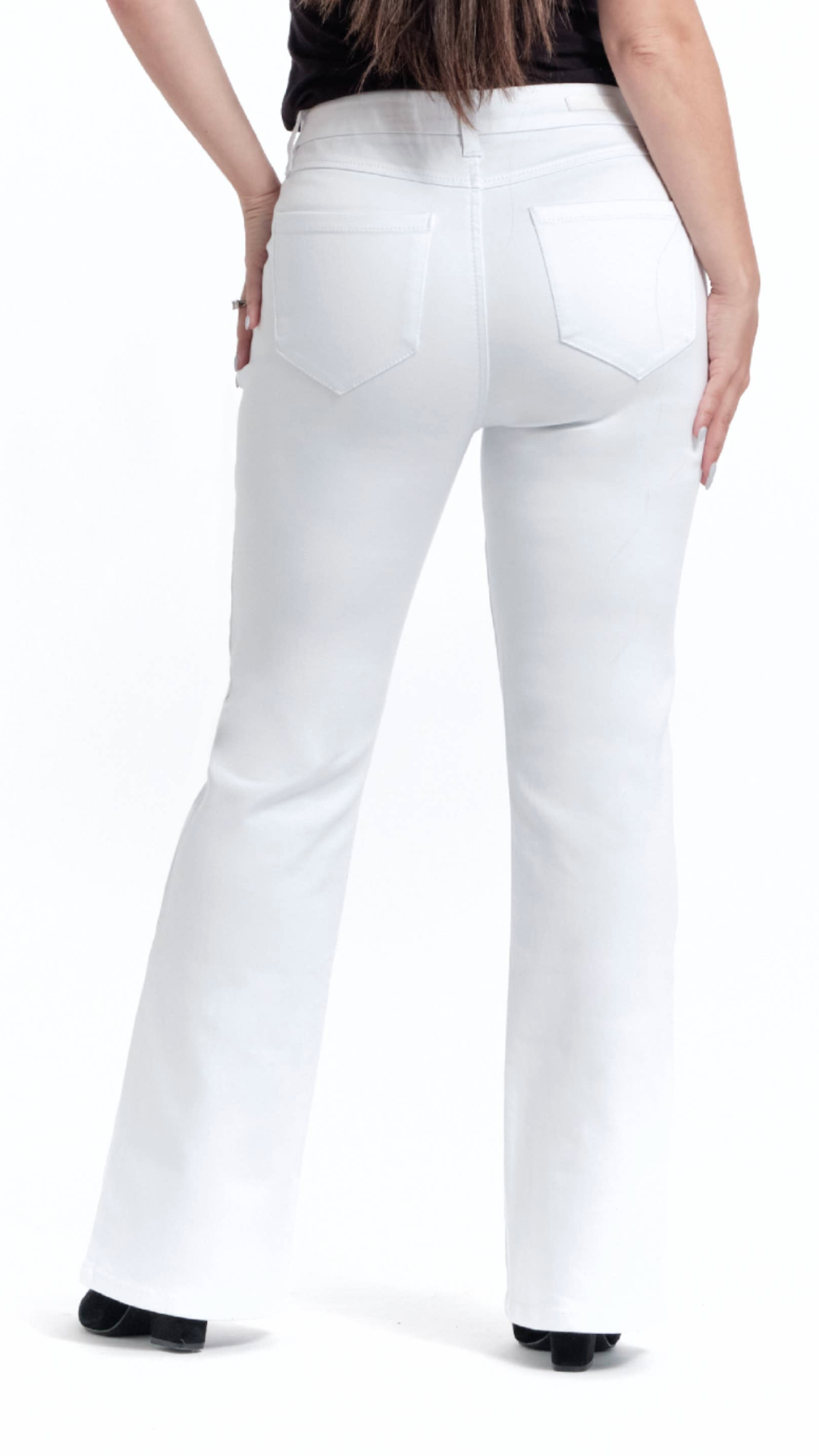 Mid Rise White Better Butter Slim Boot Full Length Jeans
