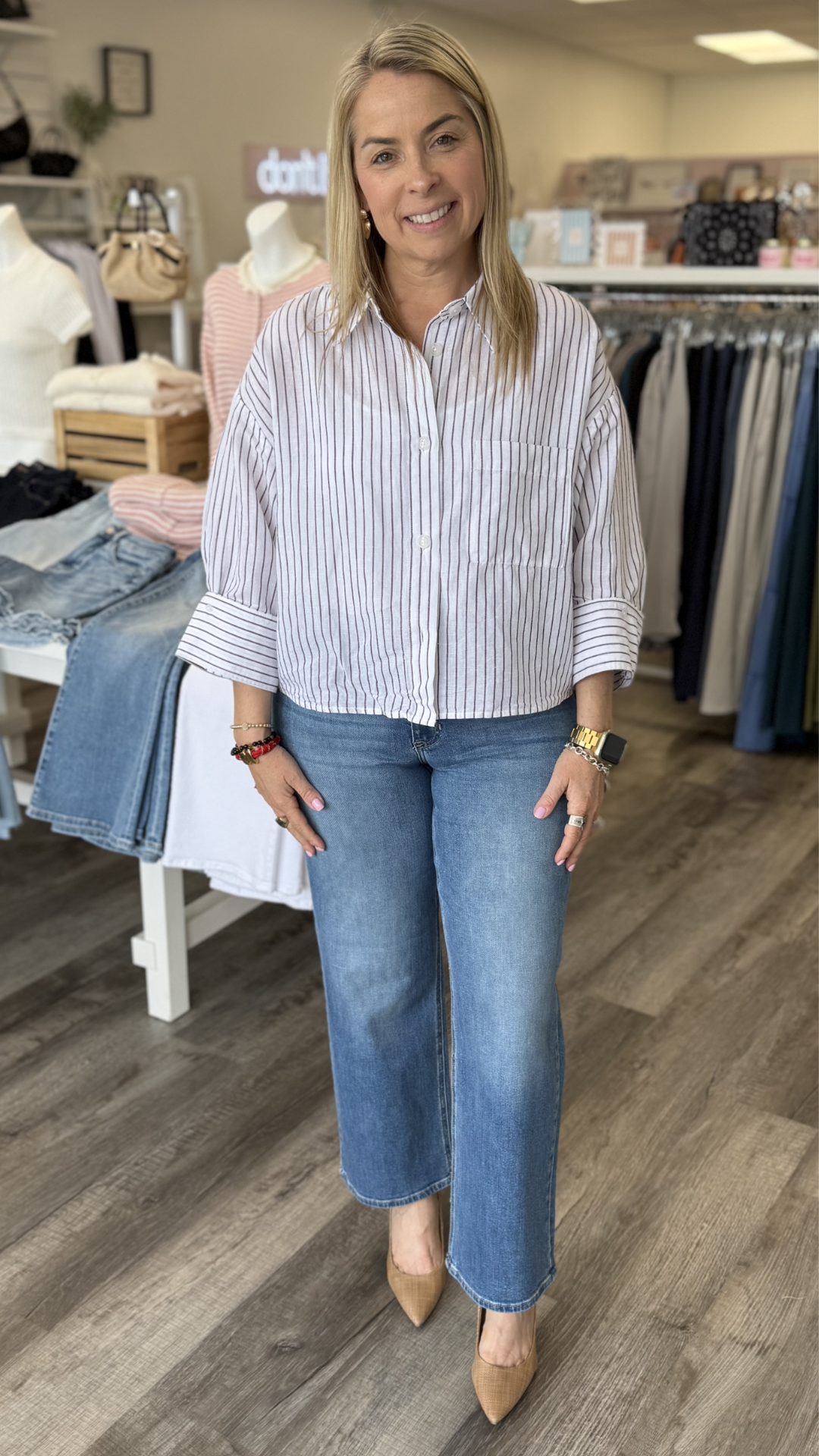Berry Wine Cuffed Sleeve Crop Shirt