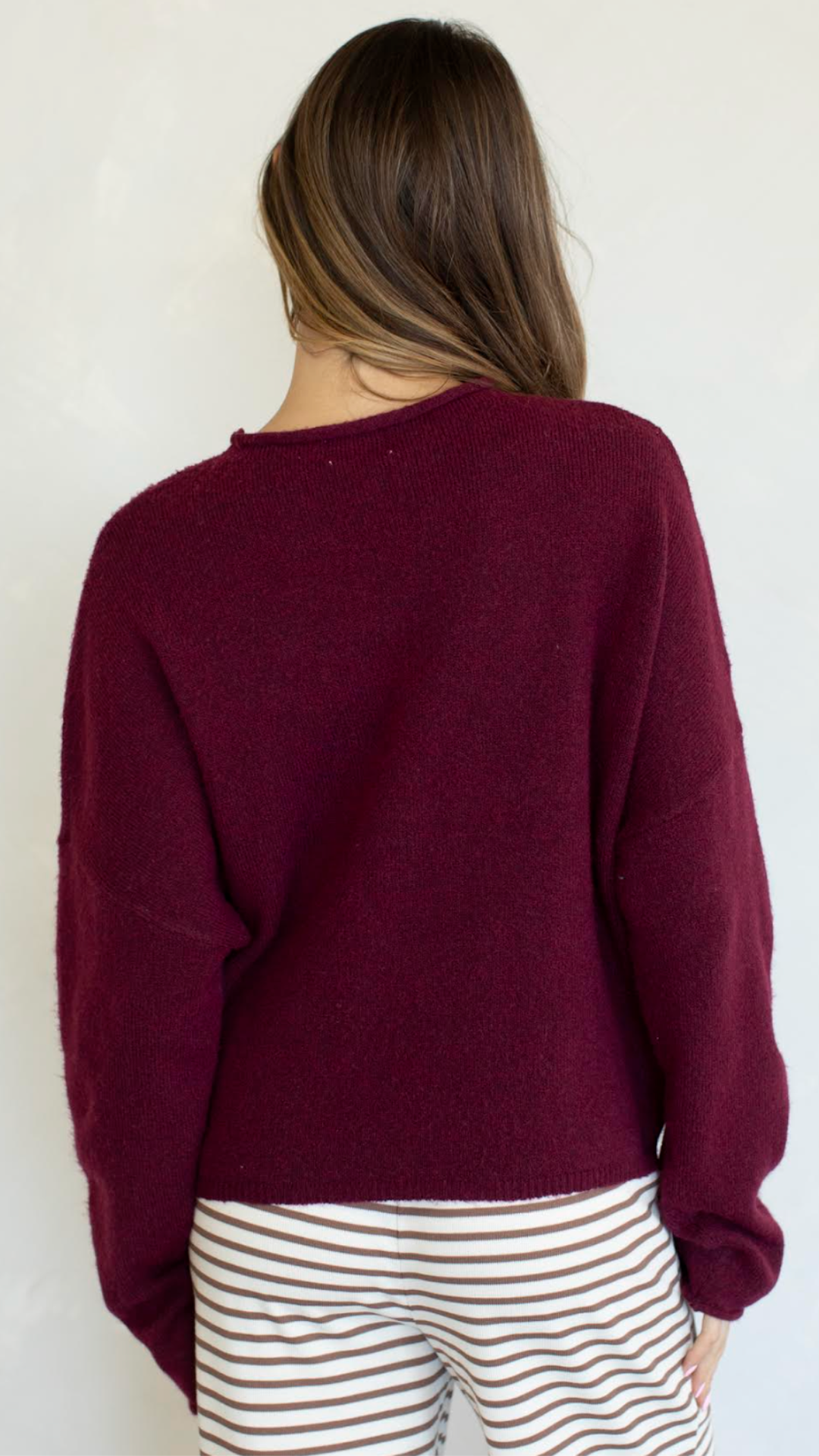 Wine Oversized Piper Pullover
