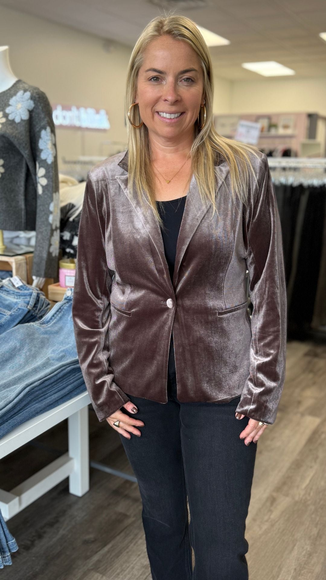 Brown Velvet Blazer