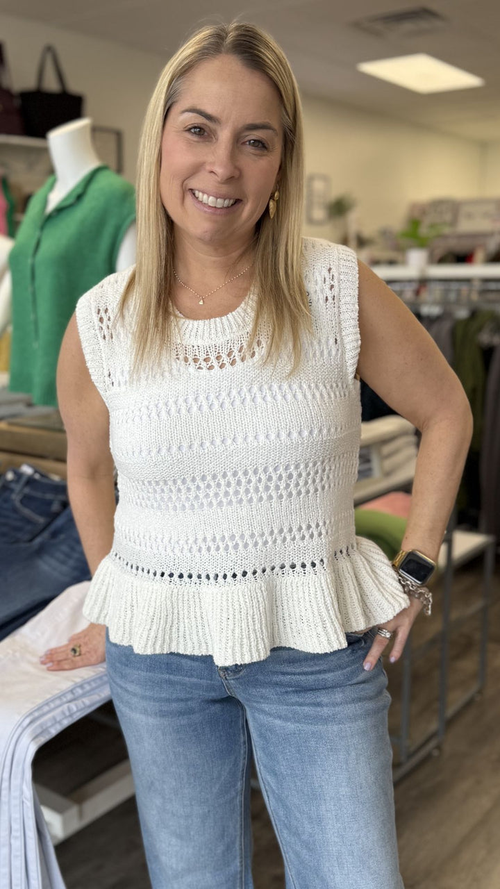 Lucina Peplum Sweater Tank