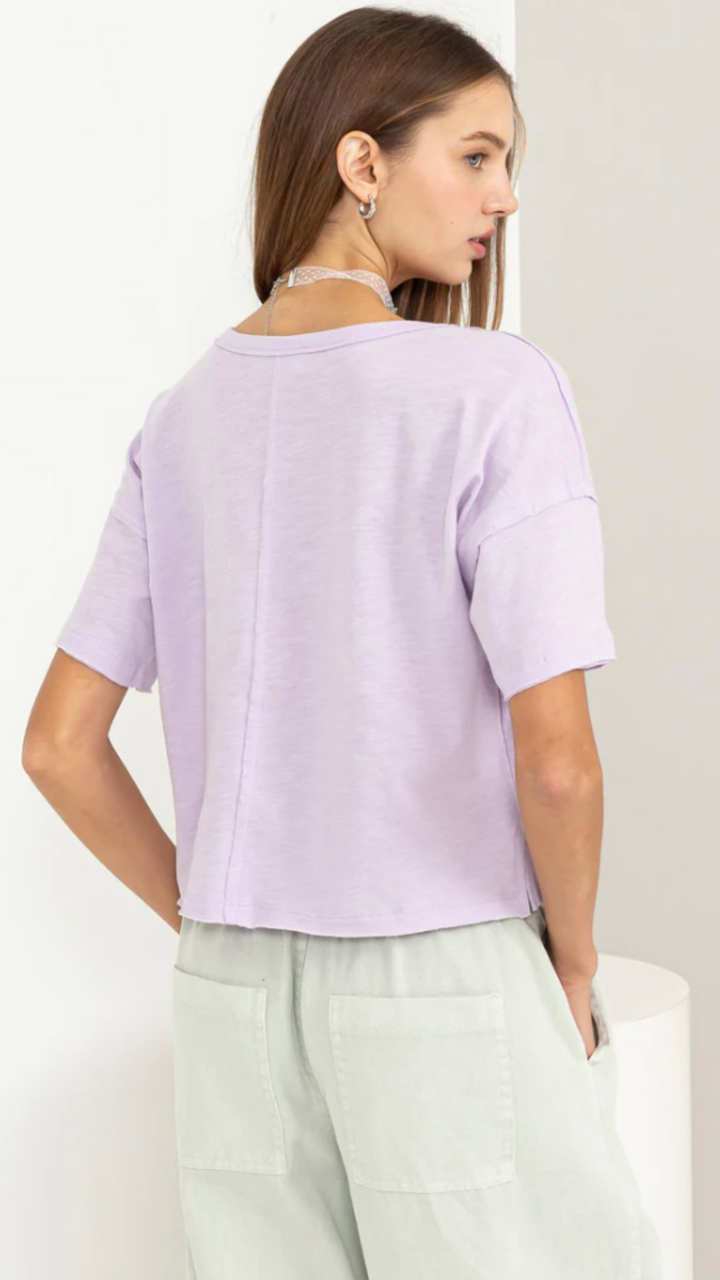 Lavender One More Chance Cropped Tee