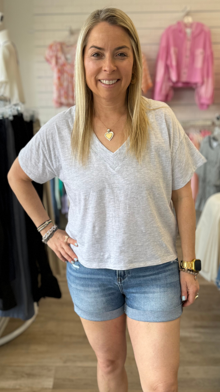 Heather Gray Mazzy Tee