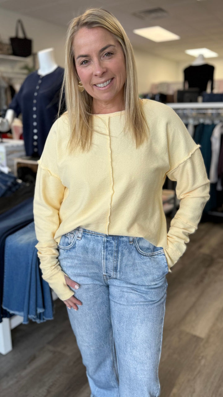 Lunaria Annika Long Sleeve Boat Neck Top