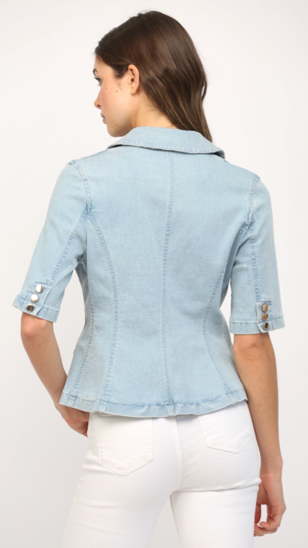 Short Sleeve Denim Blazer