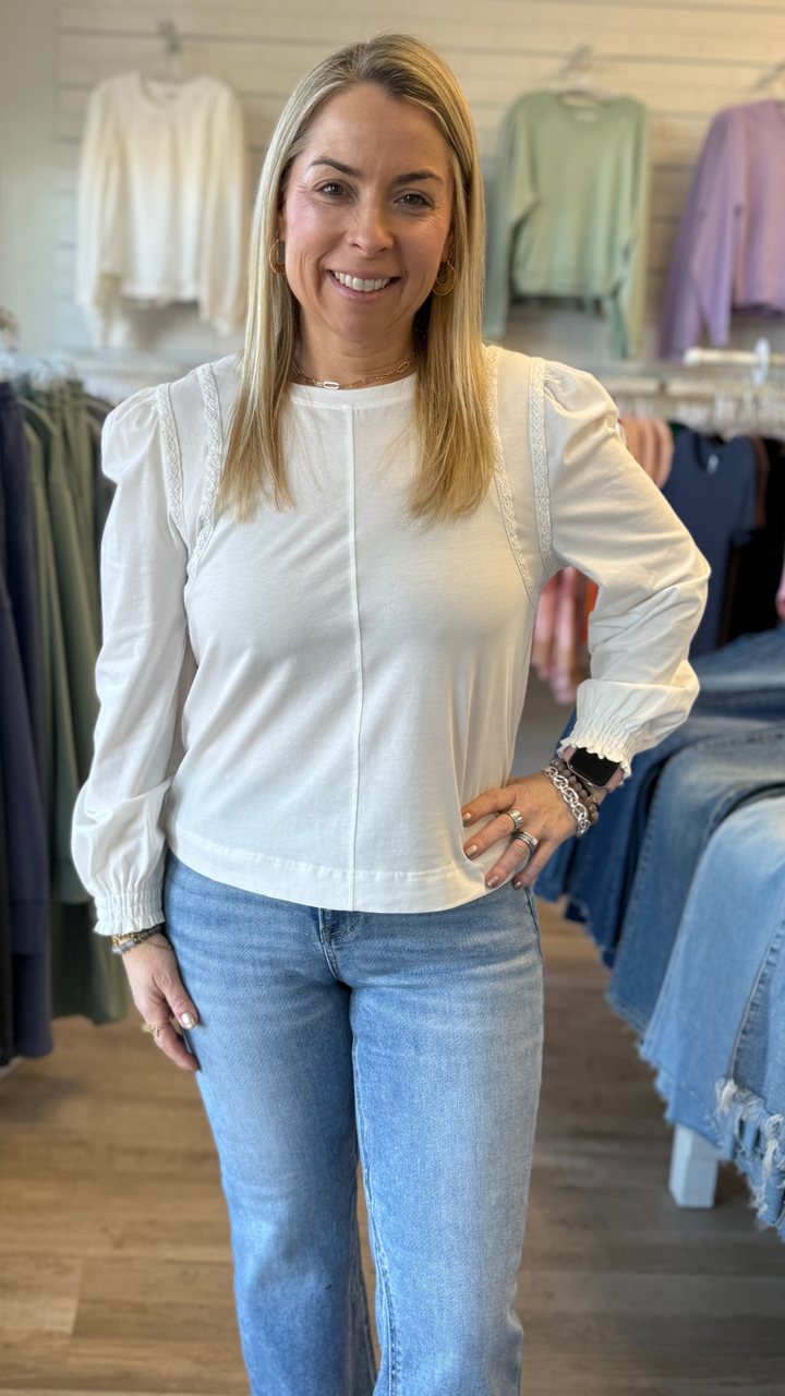 Lace Detail Long Sleeve Top