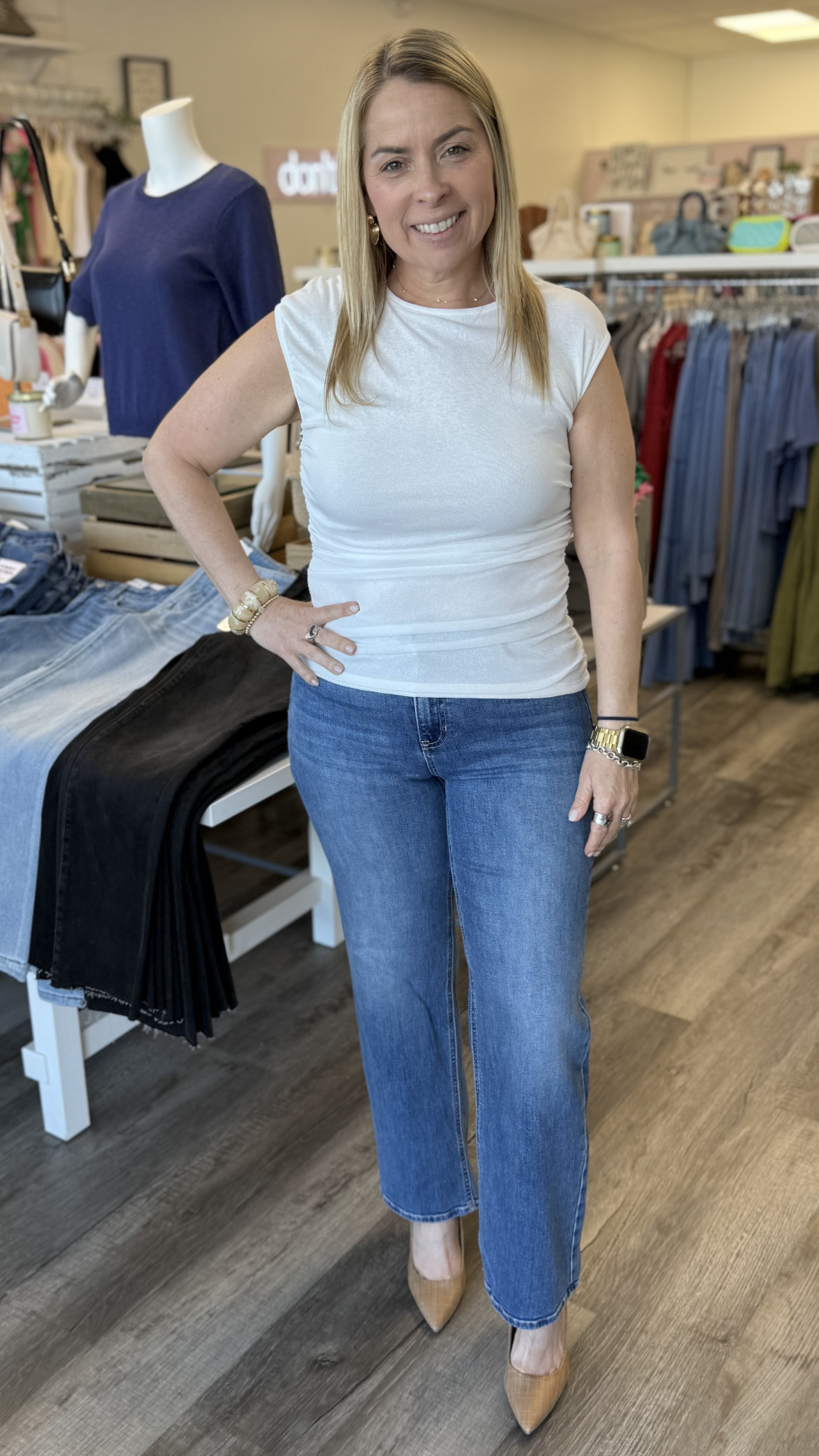 Ivory Ruched Top