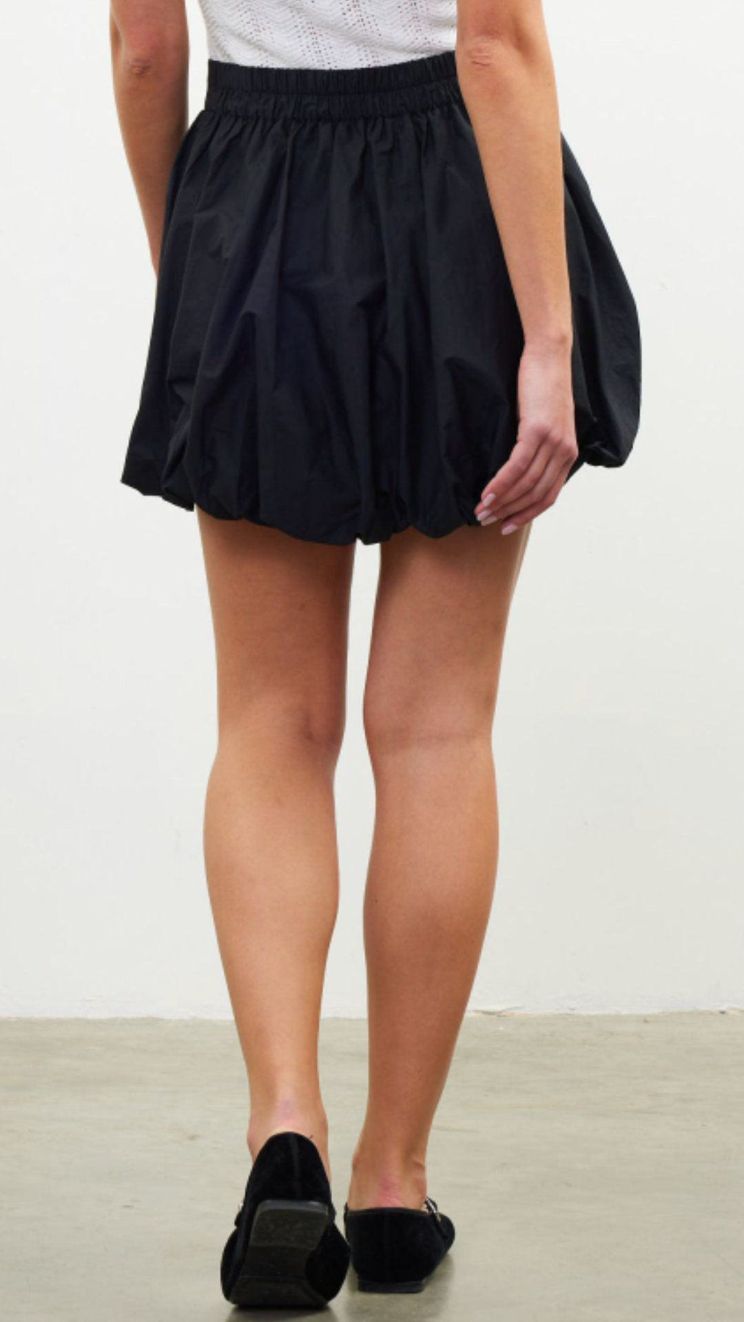 Black Bubble Hem Mini Skirt