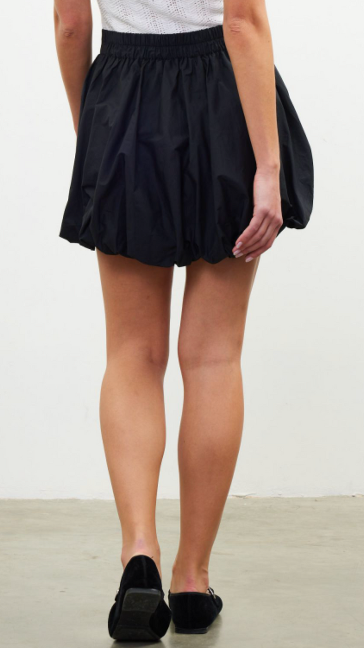 Black Bubble Hem Mini Skirt