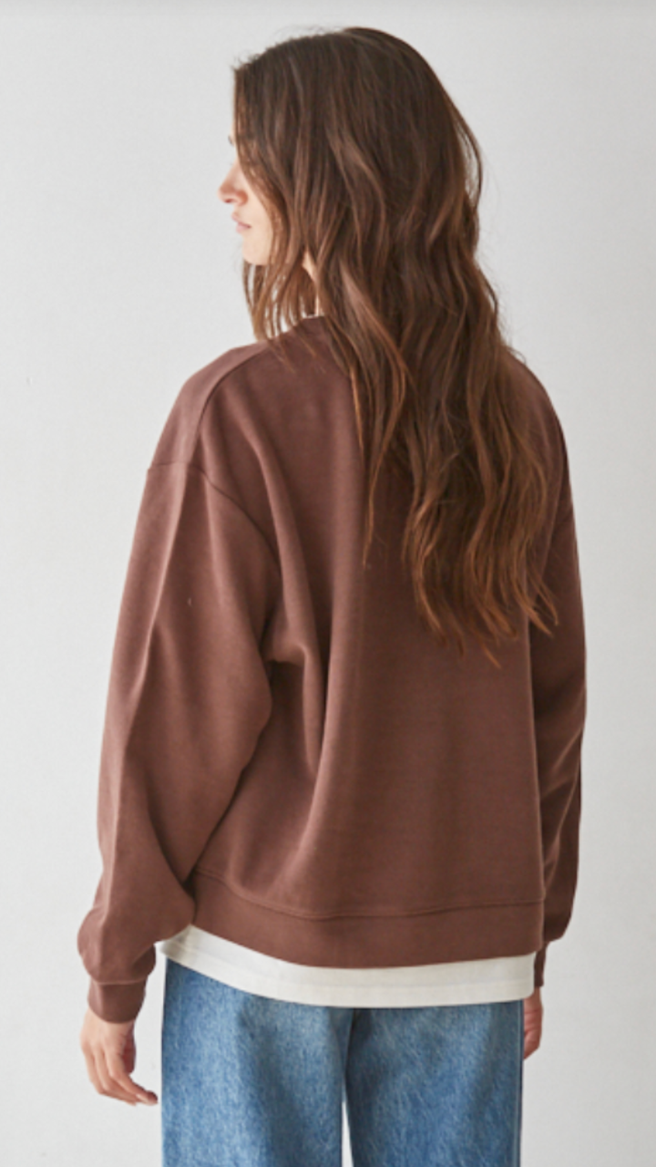 Chocolate Double Layer Pullover Top