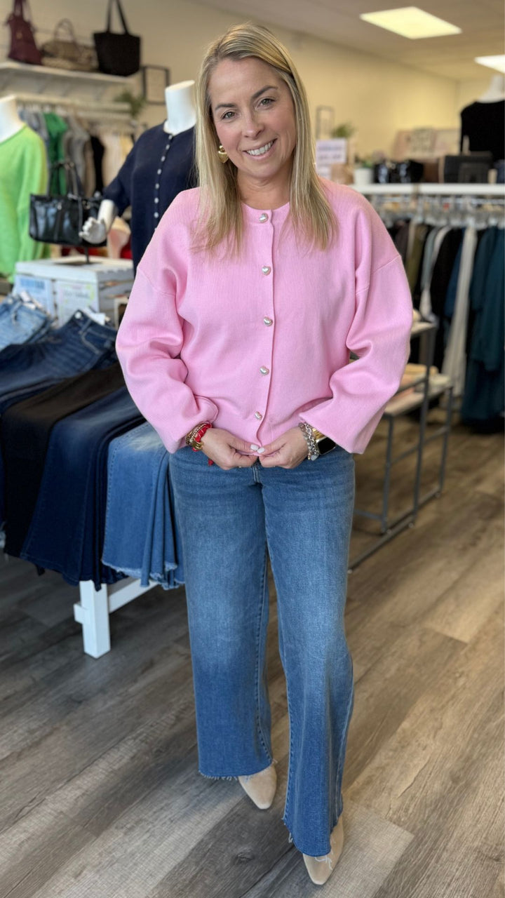 Heart Shaped Button Down Cardigan