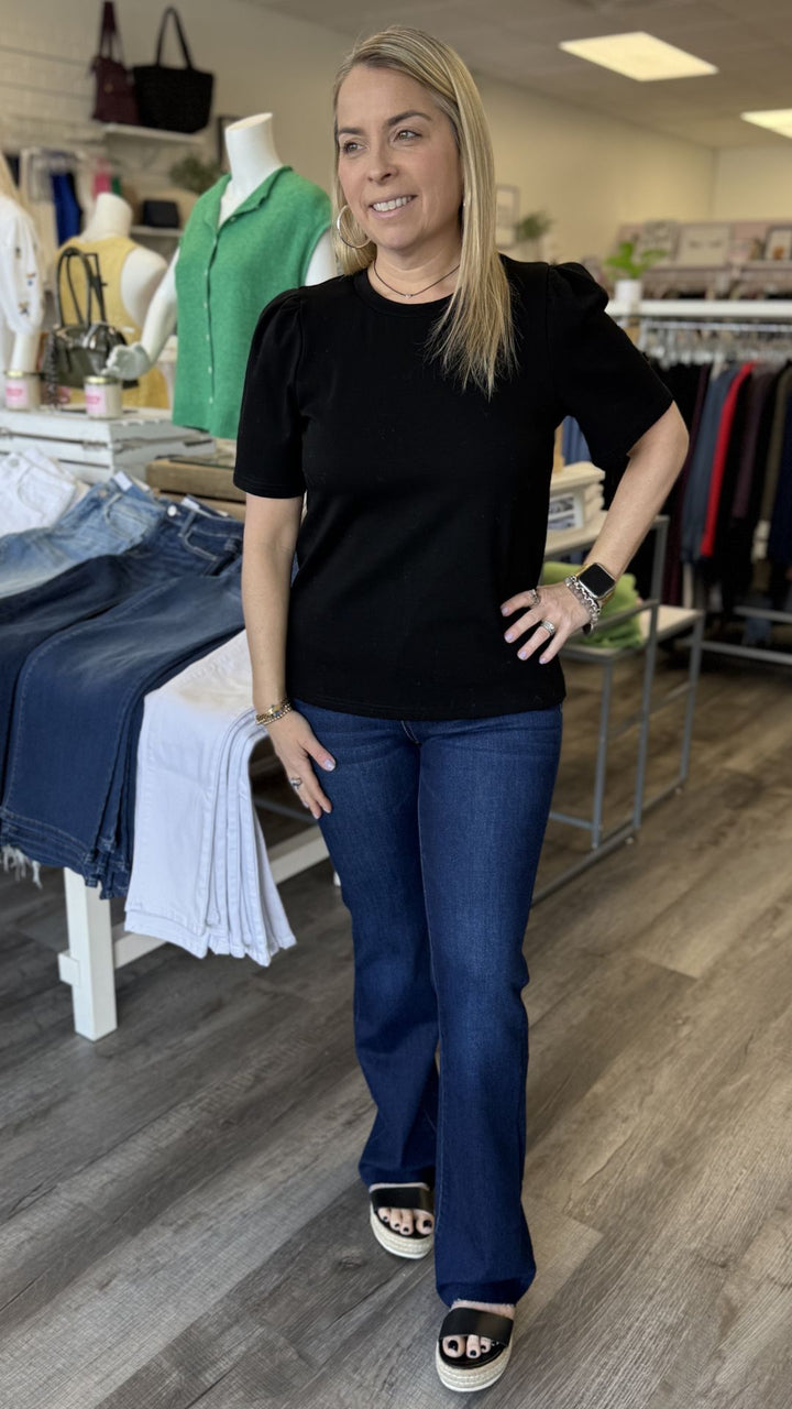 Black Open Heart Tee