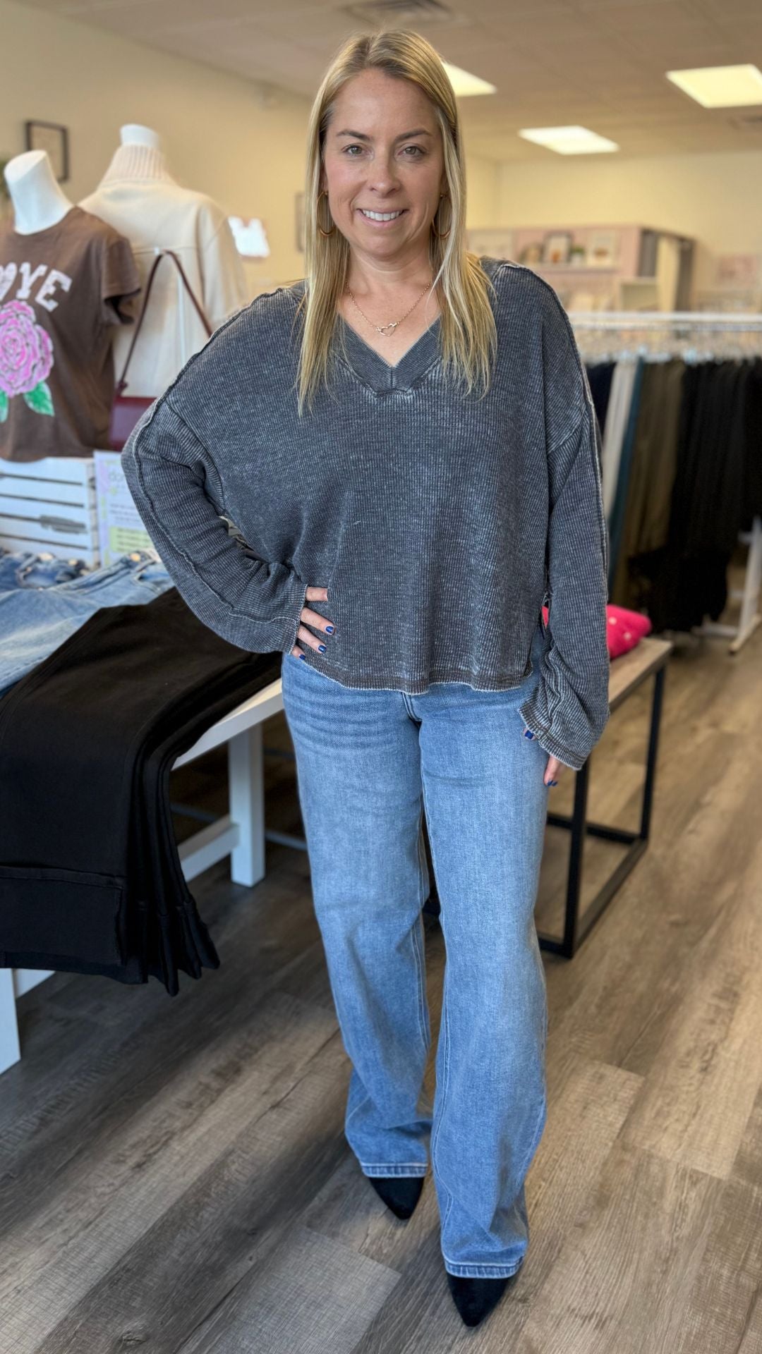 Mid Rise Medium Wash Full Length Dad Jeans