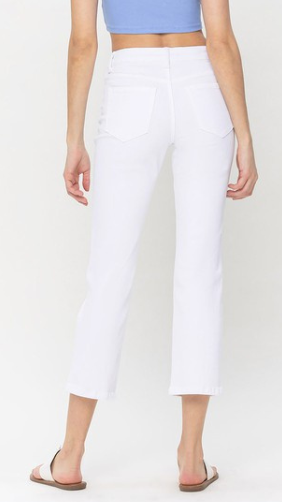 White High Rise Slim Straight Jeans