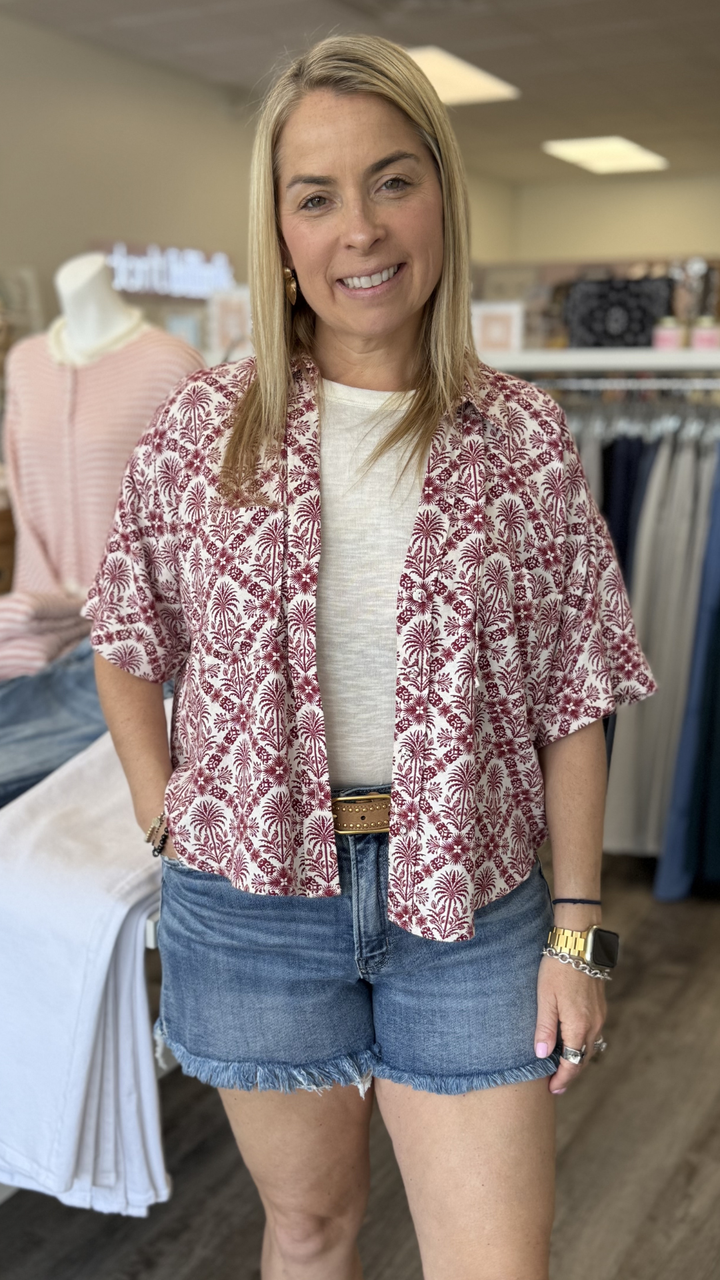 Paradise Printed Camp Top