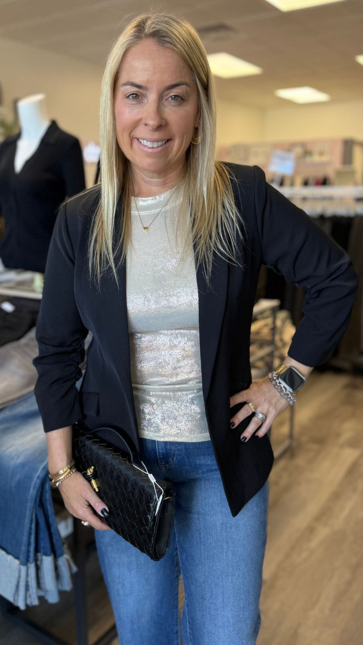 White Gold Metallic Tank