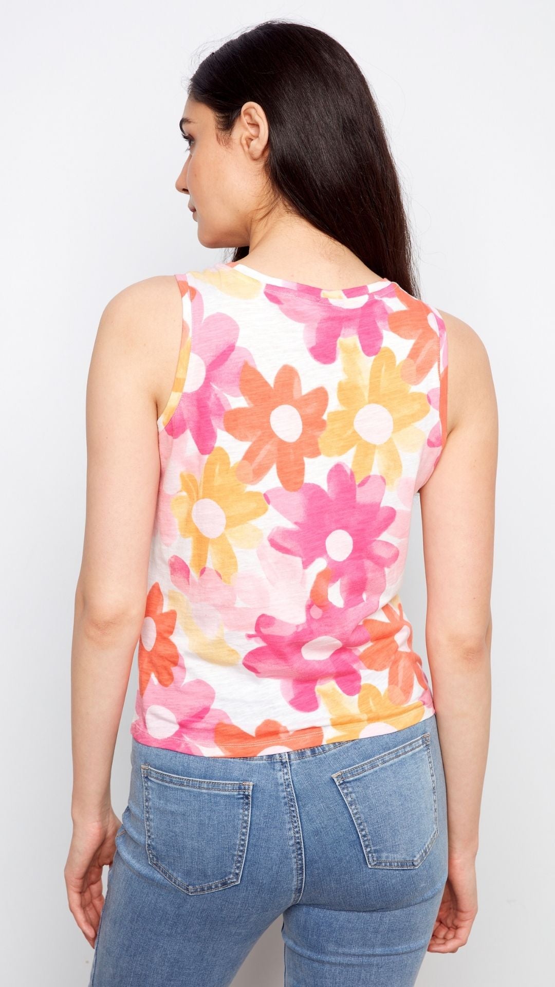Floral Print Twisted Hem Tank