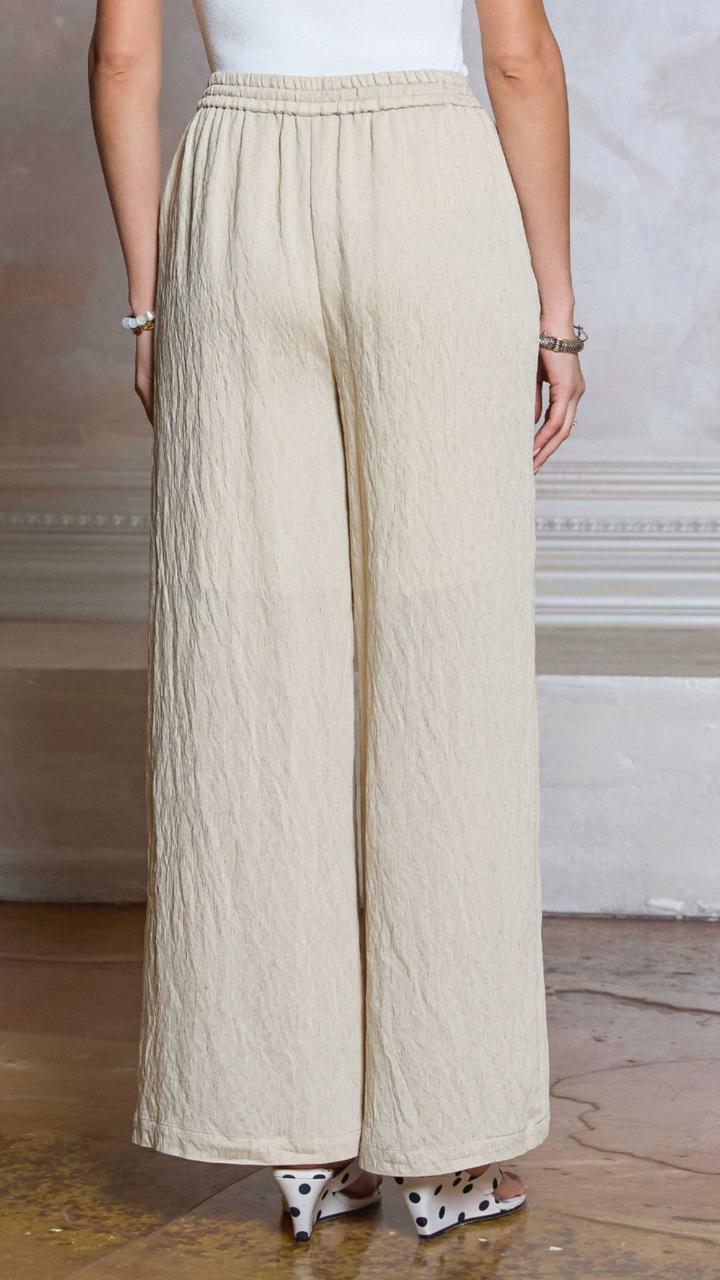 Crinkle Textured Natural Pants