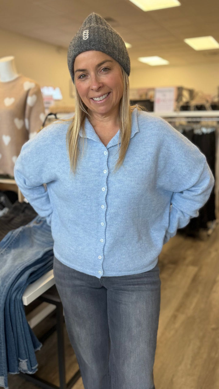 Sky Blue Piper Sweater Cardigan