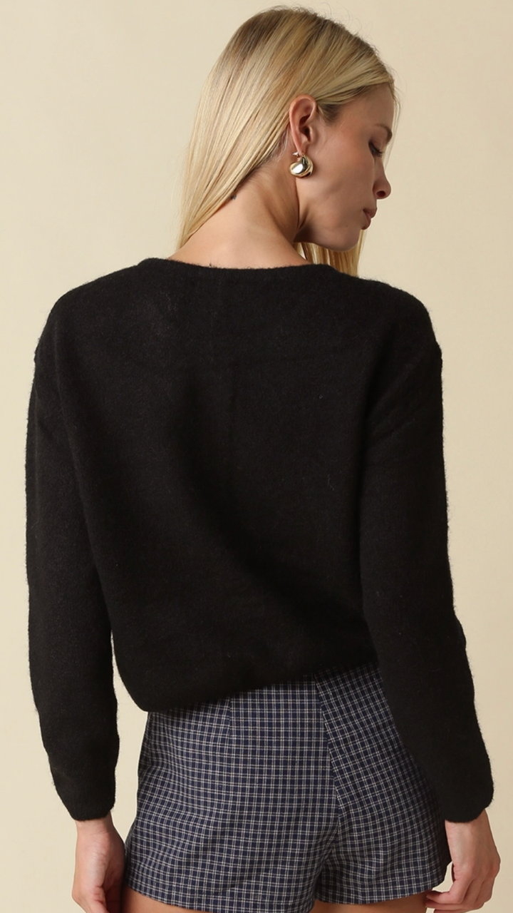 Black Soft Knit Cardigan