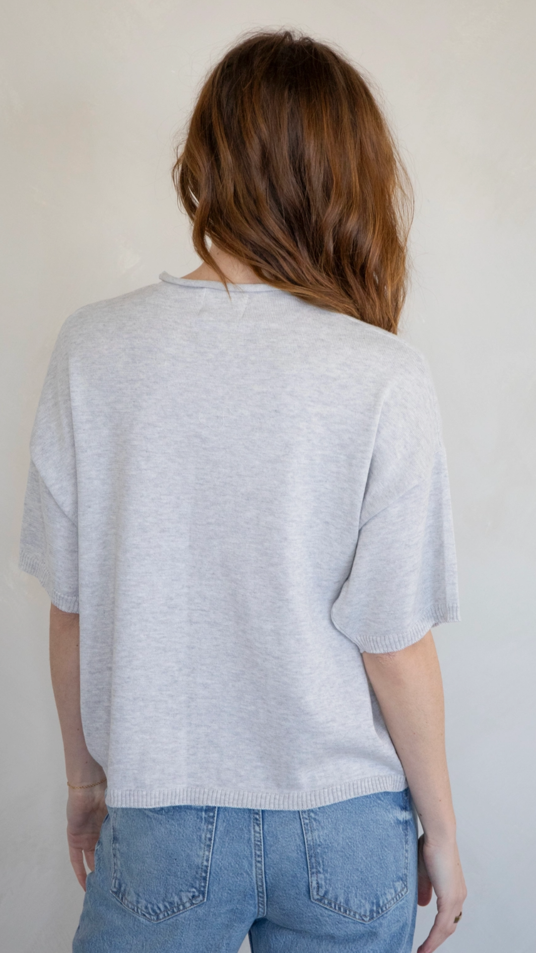 Gray Half Sleeve Cardigan