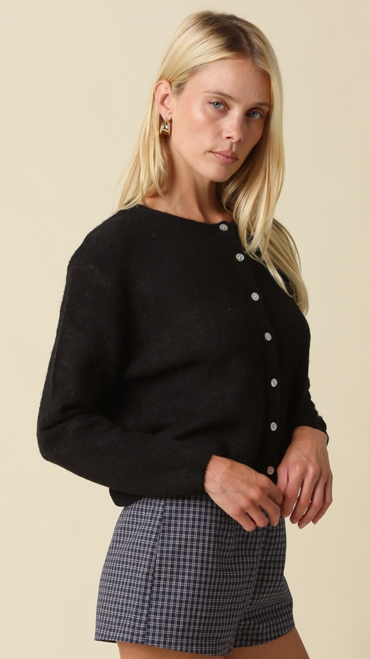 Black Soft Knit Cardigan