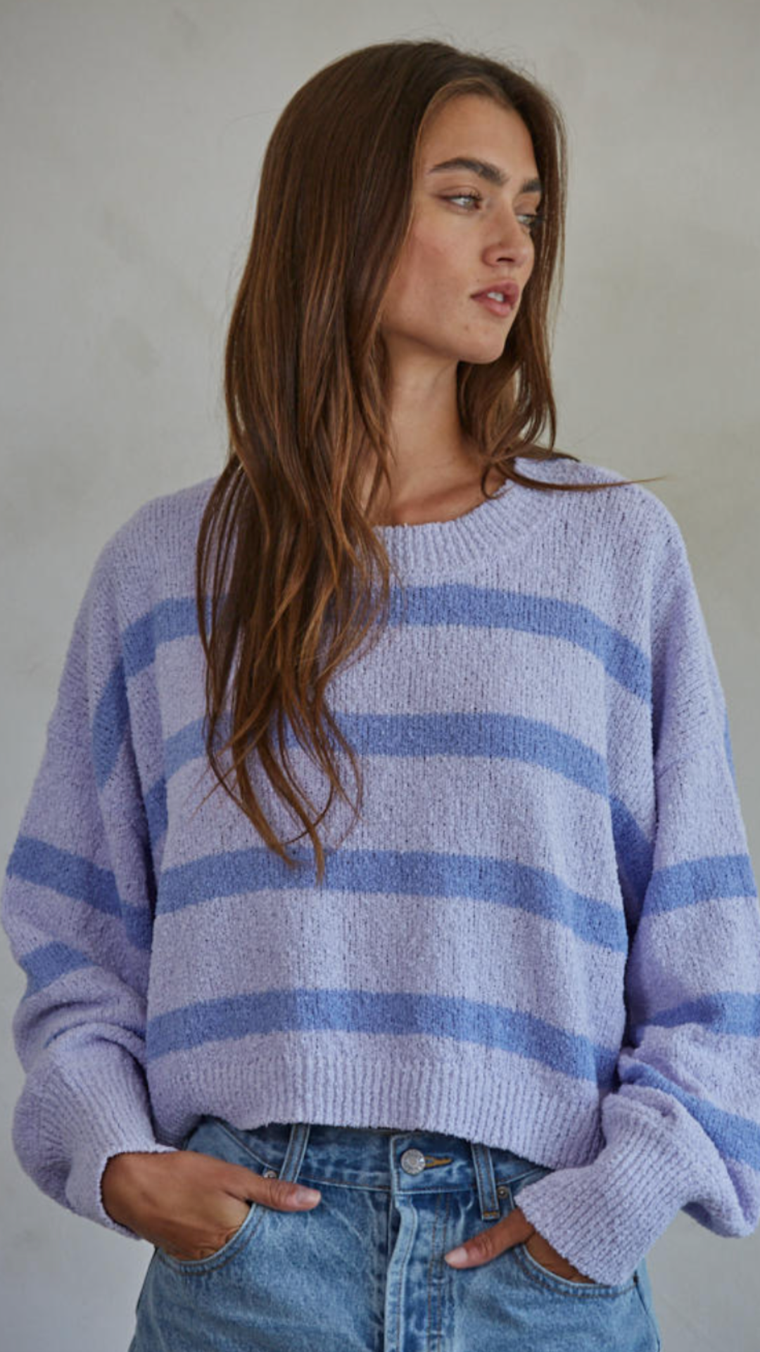 Lilac Periwinkle Stripe Sweater