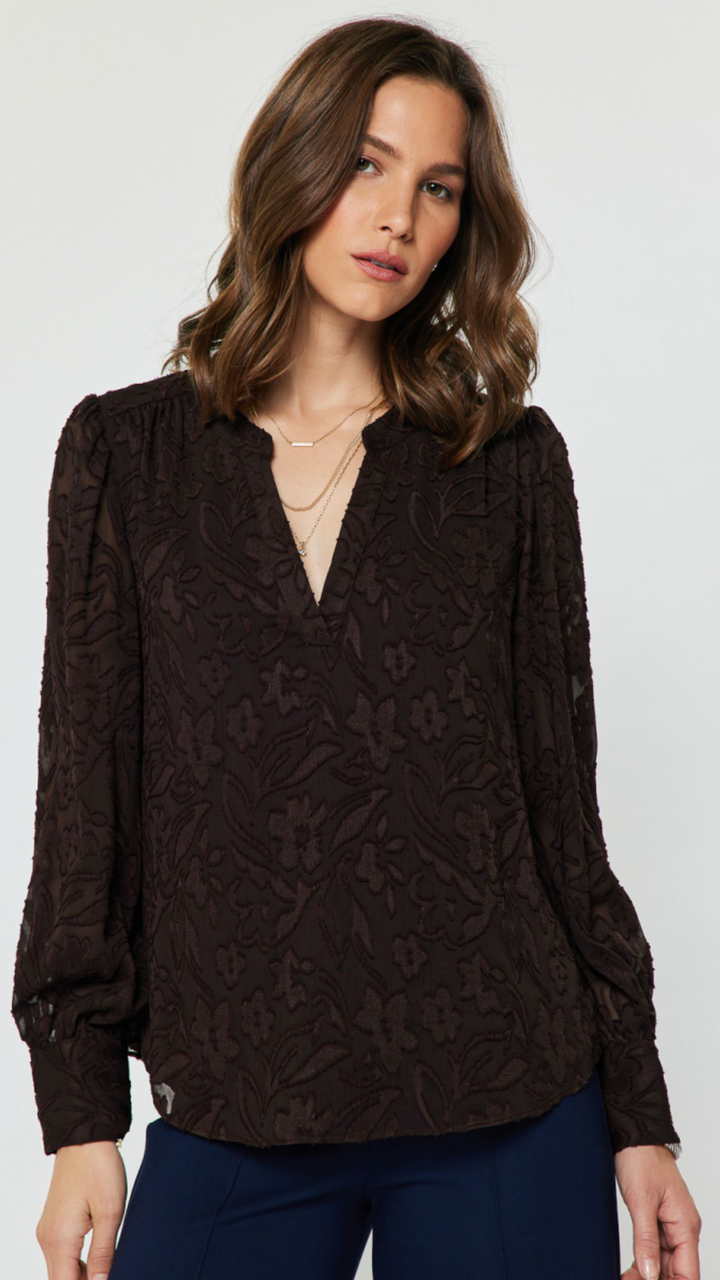 Floral Jacquard Blouse