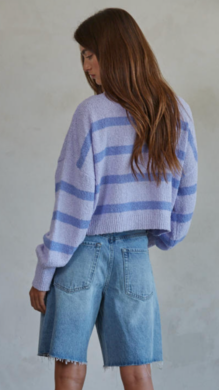 Lilac Periwinkle Stripe Sweater